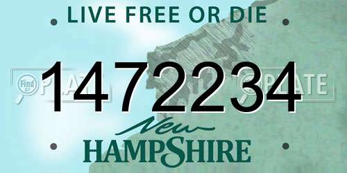 1472234 New Hampshire License Plate