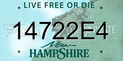 14722E4 New Hampshire License Plate