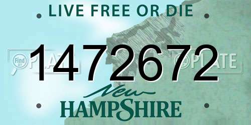 1472672 New Hampshire License Plate