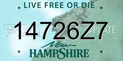 14726Z7 New Hampshire License Plate
