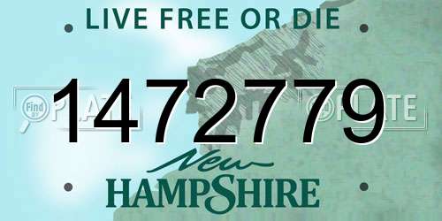 1472779 New Hampshire License Plate