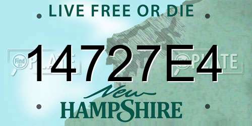 14727E4 New Hampshire License Plate