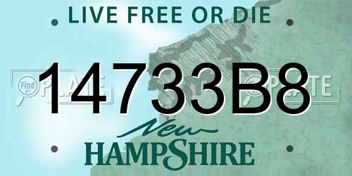 14733B8 New Hampshire License Plate