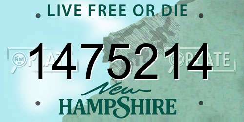 1475214 New Hampshire License Plate