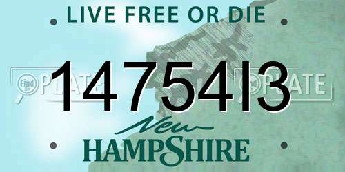 14754I3 New Hampshire License Plate
