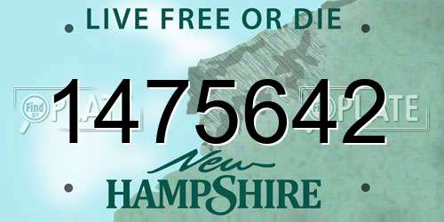 1475642 New Hampshire License Plate