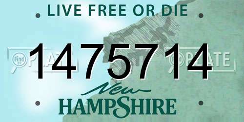 1475714 New Hampshire License Plate