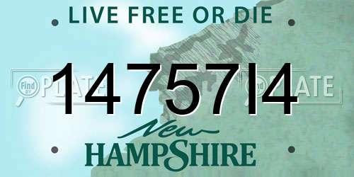 14757I4 New Hampshire License Plate