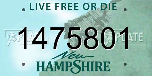 1475801 New Hampshire License Plate
