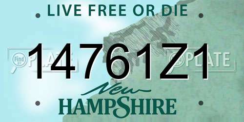 14761Z1 New Hampshire License Plate