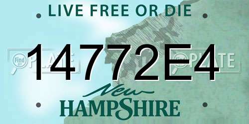 14772E4 New Hampshire License Plate