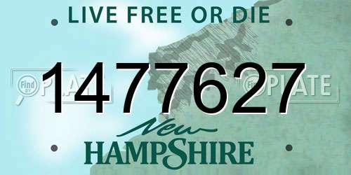 1477627 New Hampshire License Plate