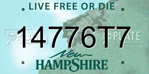 14776T7 New Hampshire License Plate