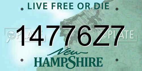 14776Z7 New Hampshire License Plate