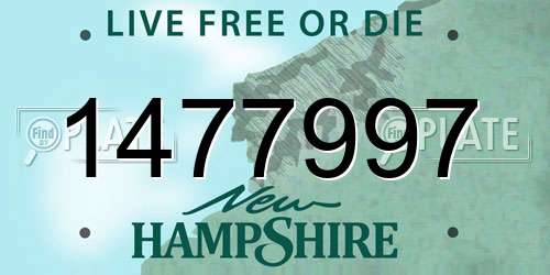 1477997 New Hampshire License Plate