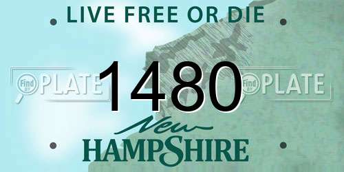1480 New Hampshire License Plate