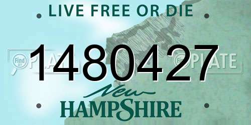 1480427 New Hampshire License Plate