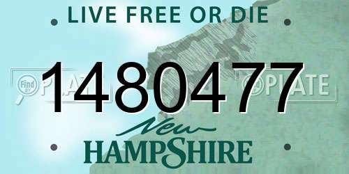 1480477 New Hampshire License Plate