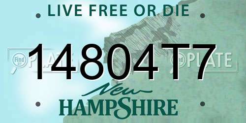 14804T7 New Hampshire License Plate
