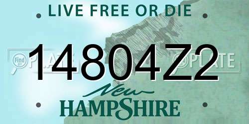 14804Z2 New Hampshire License Plate