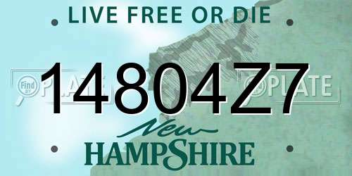 14804Z7 New Hampshire License Plate