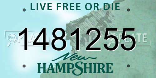1481255 New Hampshire License Plate