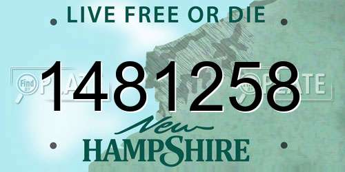 1481258 New Hampshire License Plate
