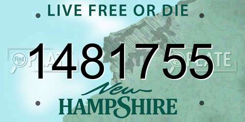 1481755 New Hampshire License Plate