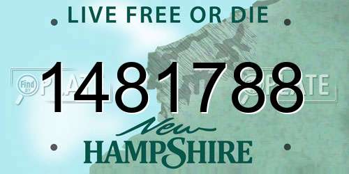 1481788 New Hampshire License Plate