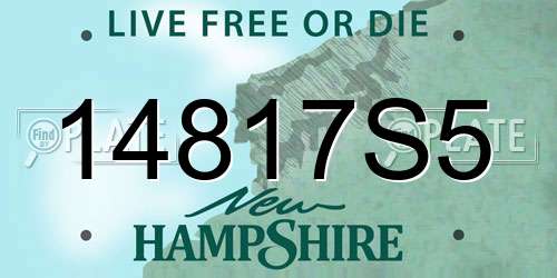 14817S5 New Hampshire License Plate
