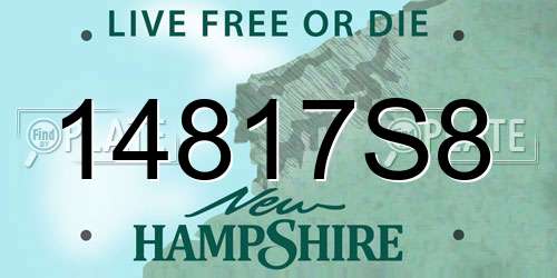 14817S8 New Hampshire License Plate