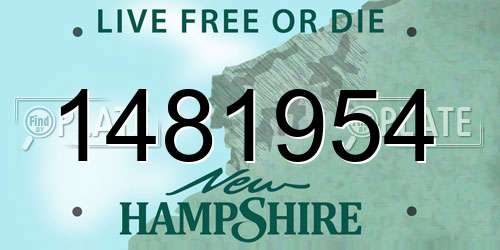 1481954 New Hampshire License Plate