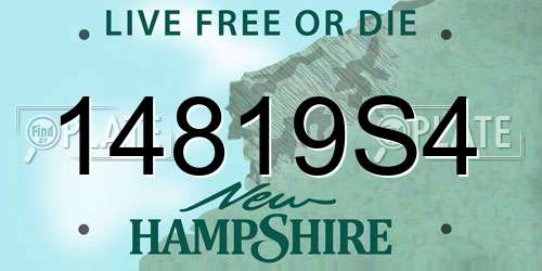 14819S4 New Hampshire License Plate