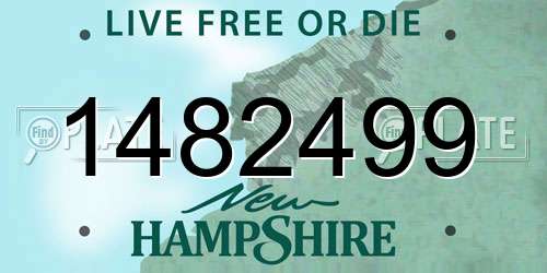 1482499 New Hampshire License Plate