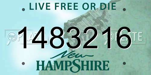 1483216 New Hampshire License Plate