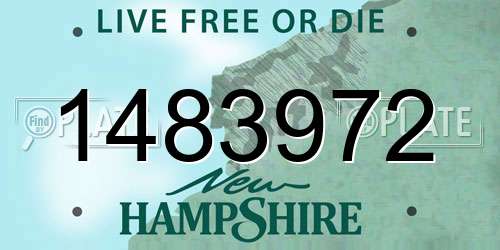 1483972 New Hampshire License Plate