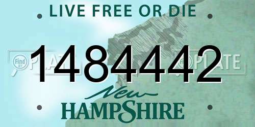 1484442 New Hampshire License Plate