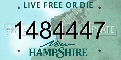 1484447 New Hampshire License Plate
