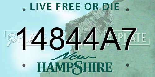 14844A7 New Hampshire License Plate
