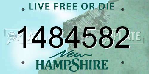 1484582 New Hampshire License Plate