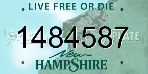 1484587 New Hampshire License Plate