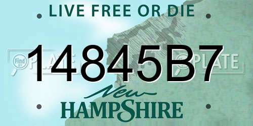 14845B7 New Hampshire License Plate