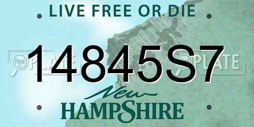 14845S7 New Hampshire License Plate