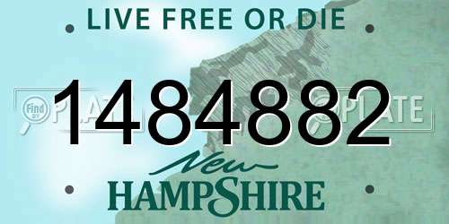 1484882 New Hampshire License Plate