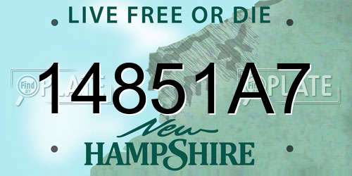 14851A7 New Hampshire License Plate