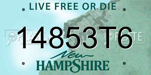 14853T6 New Hampshire License Plate
