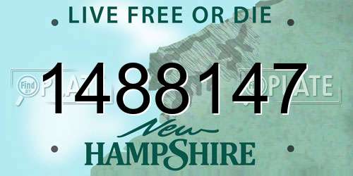 1488147 New Hampshire License Plate
