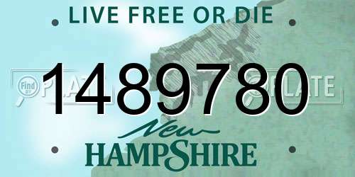 1489780 New Hampshire License Plate