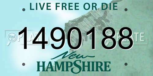 1490188 New Hampshire License Plate