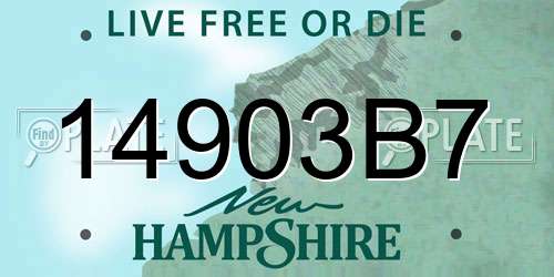 14903B7 New Hampshire License Plate